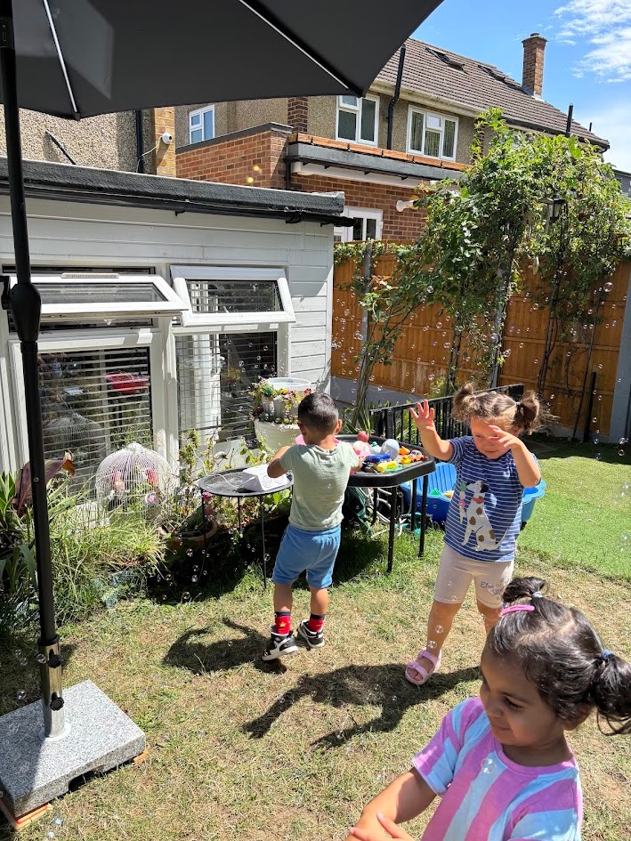 Children playing with blocks